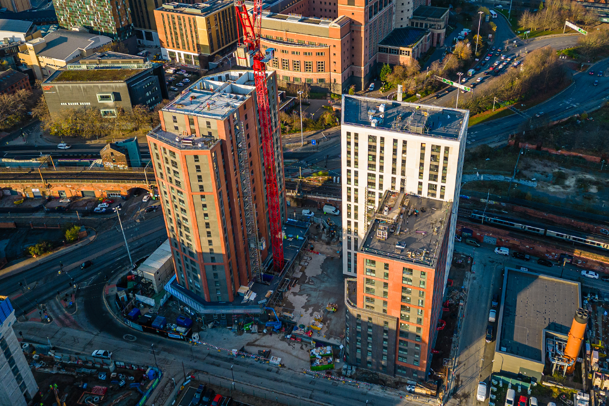  Phoenix residential towers in Leeds – drone photography by Lucas Media 
