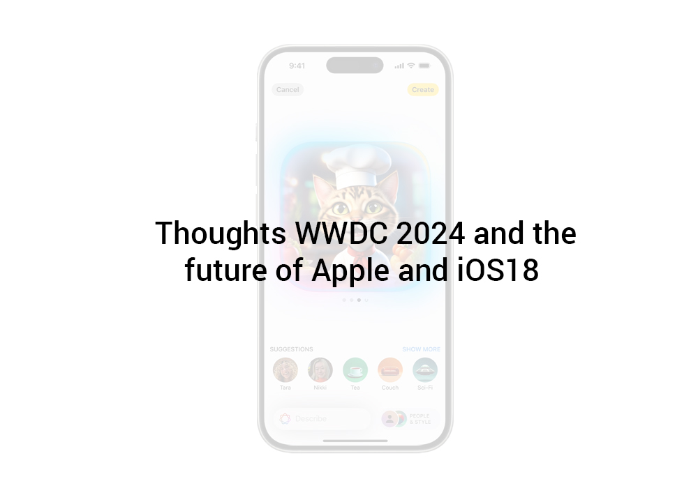 This is the thunbnail for the blog post - Lucas Media thoughts on the Apple event which kicked off WWDC 2024